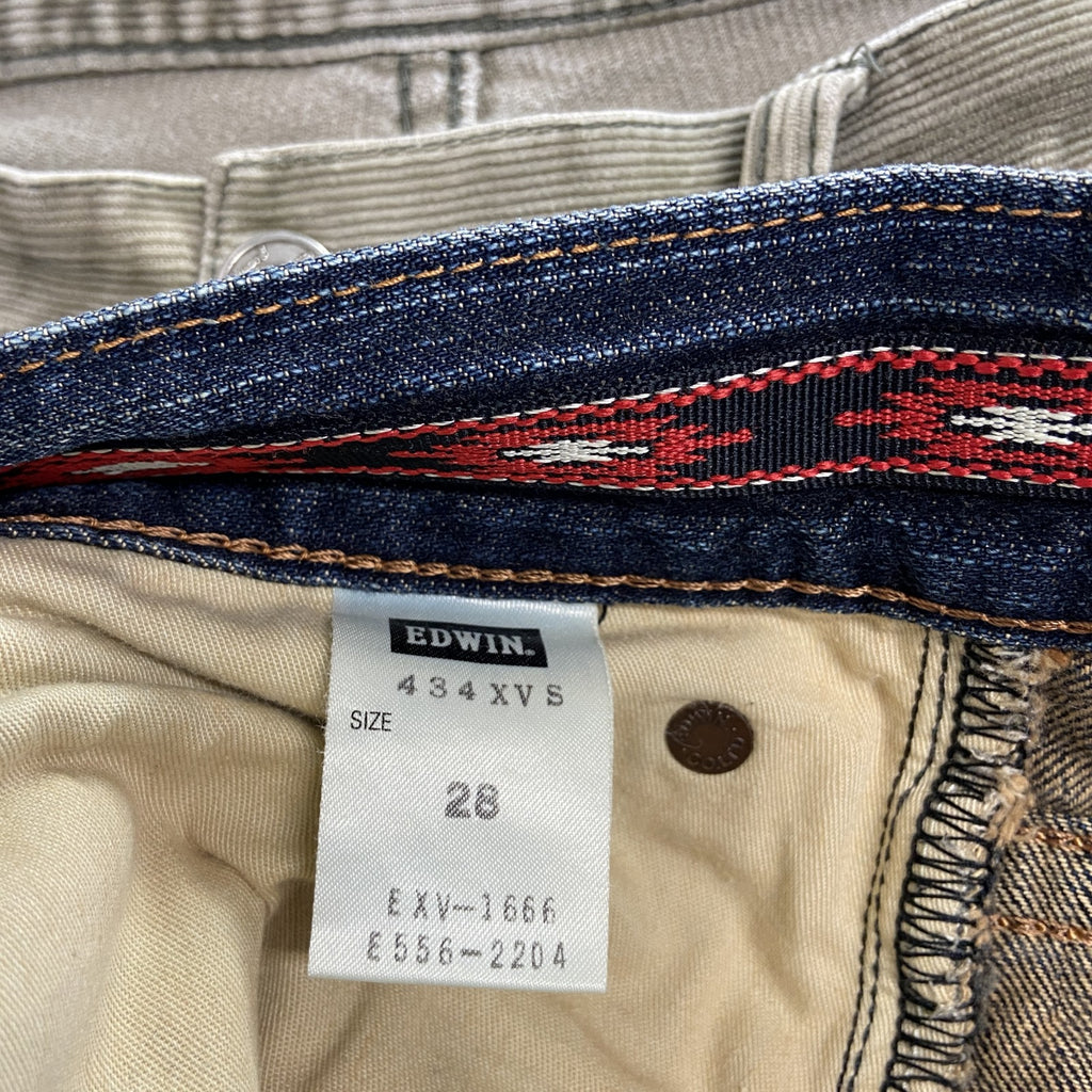 EDWIN　エドウィン　Exclusive Vintage　デニムパンツ/ジーンズ　縦落ち　鬼ヒゲ　ジップフライ　インディゴ　W28サイズ　古着