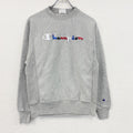 Champion　チャンピオン　リバースウィーブ　スウェット/トレーナー　ワッペン　刺繍ロゴ　現行　灰色　グレー　Sサイズ　古着