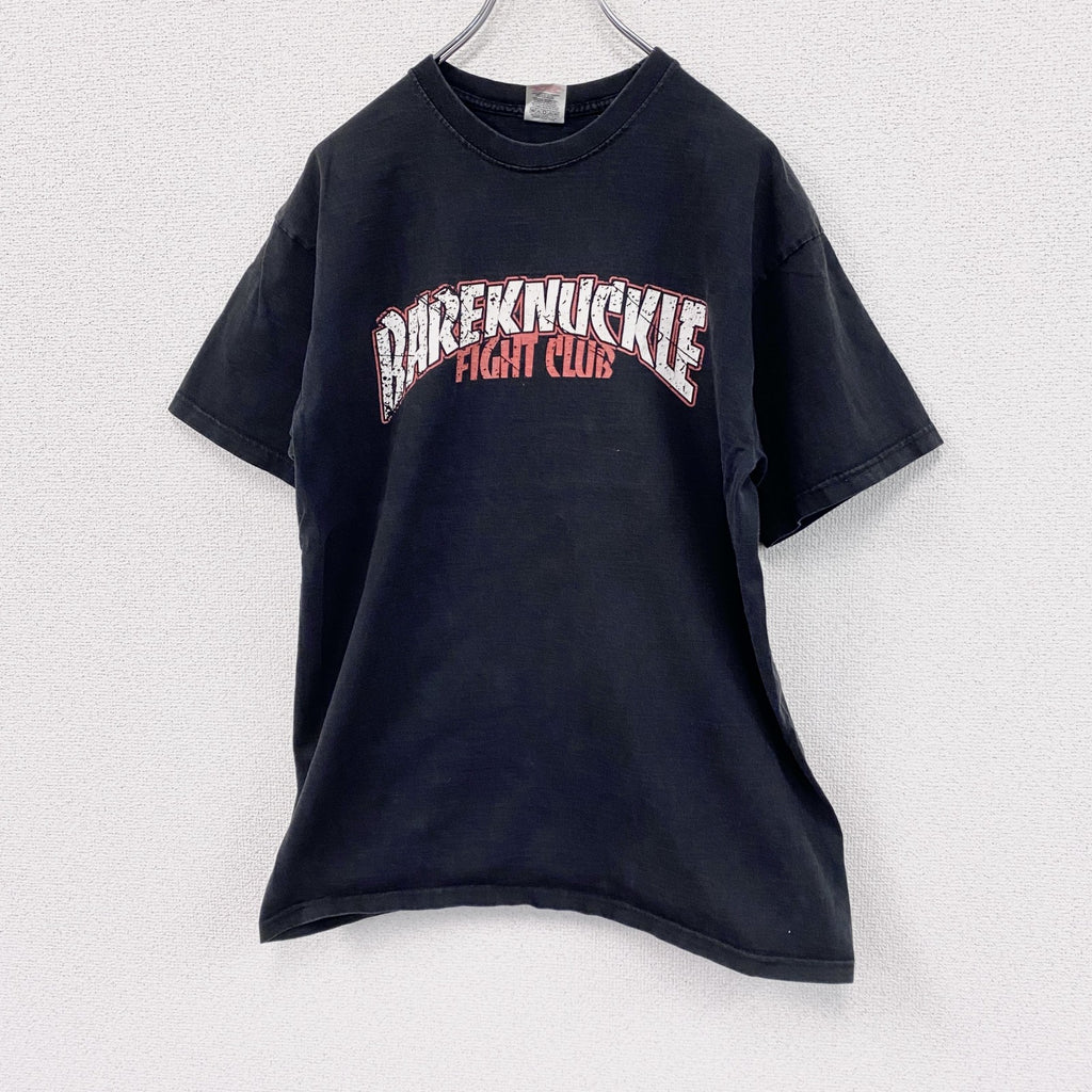 FRUIT OF THE LOOM　半袖プリントTシャツ　アーチプリント　骸骨　スカル　ドクロ　両面プリント　黒　ブラック　Lサイズ　古着