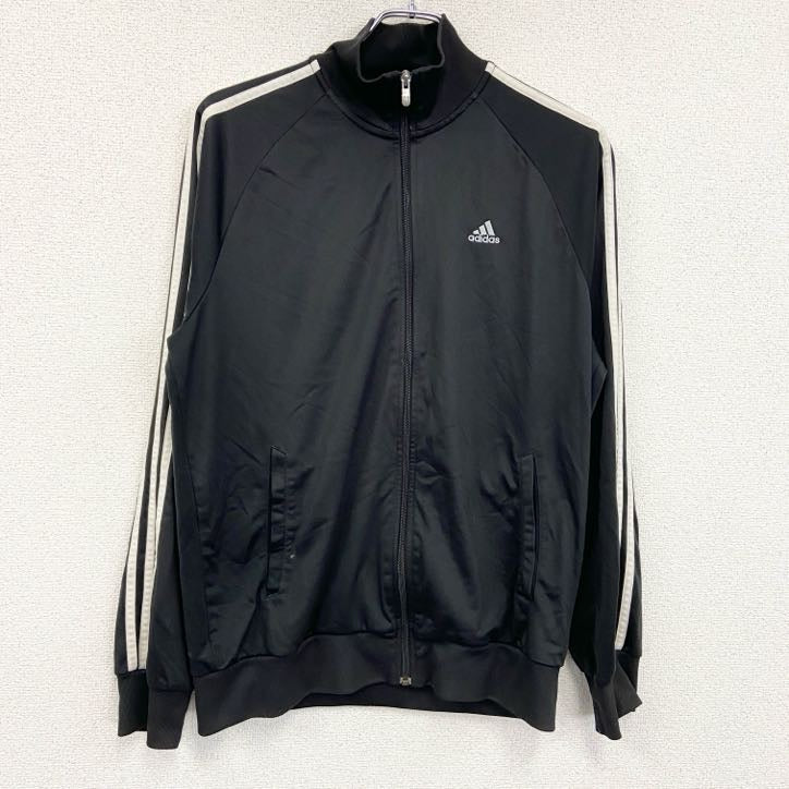 adidas　アディダス　トラックジャケット/ジャージ　黒　ブラック　Mサイズ　古着