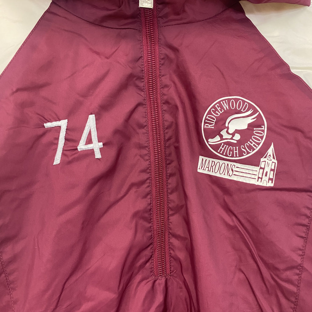 ～90s　Team advantage　ハーフジップナイロンプルオーバージャケット　ヴィンテージ　ボルドー　Mサイズ　古着