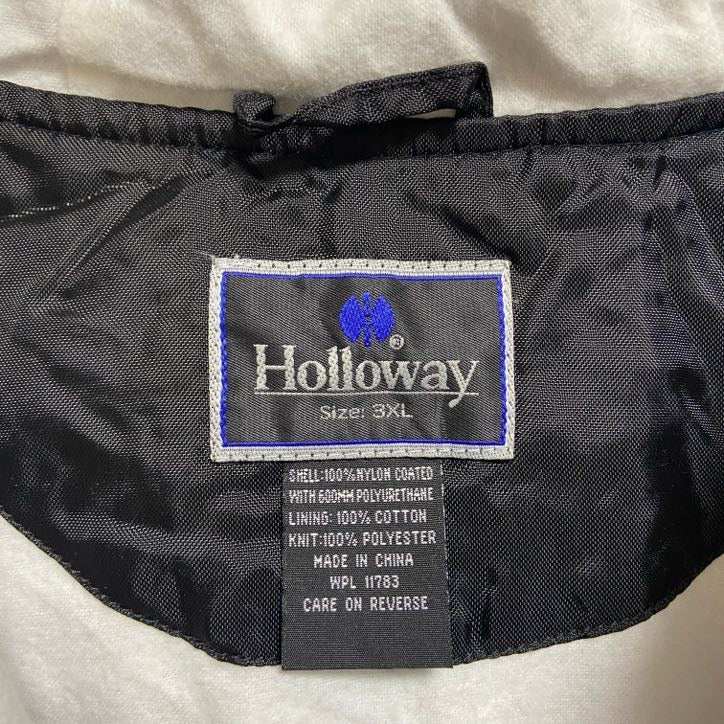 古着 used　Holloway　長袖スカジャン　パーカー　ワンポイント刺繡　DAMASCUS　黒　オーバーサイズ　3XLサイズ