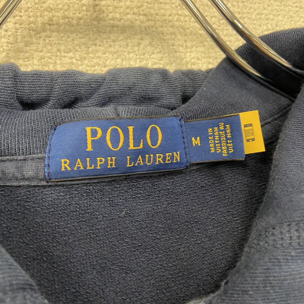 POLO Ralph Lauren　フルジップパーカー/フーディー　刺ロゴ　紺　ネイビー　Mサイズ　古着
