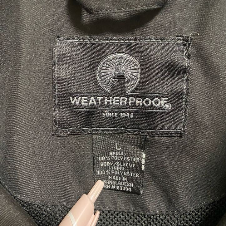 古着 used　WEATHERPROOF　長袖ハイネックジャケット　ジップアップブルゾン　黒　ブラック　秋冬服　Lサイズ