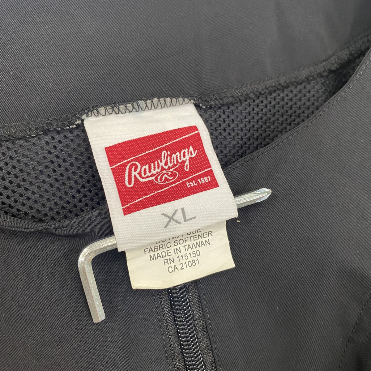 Rawlings　ローリングス　ハーフジップナイロンプルオーバージャケット　黒　ブラック　XLサイズ　古着