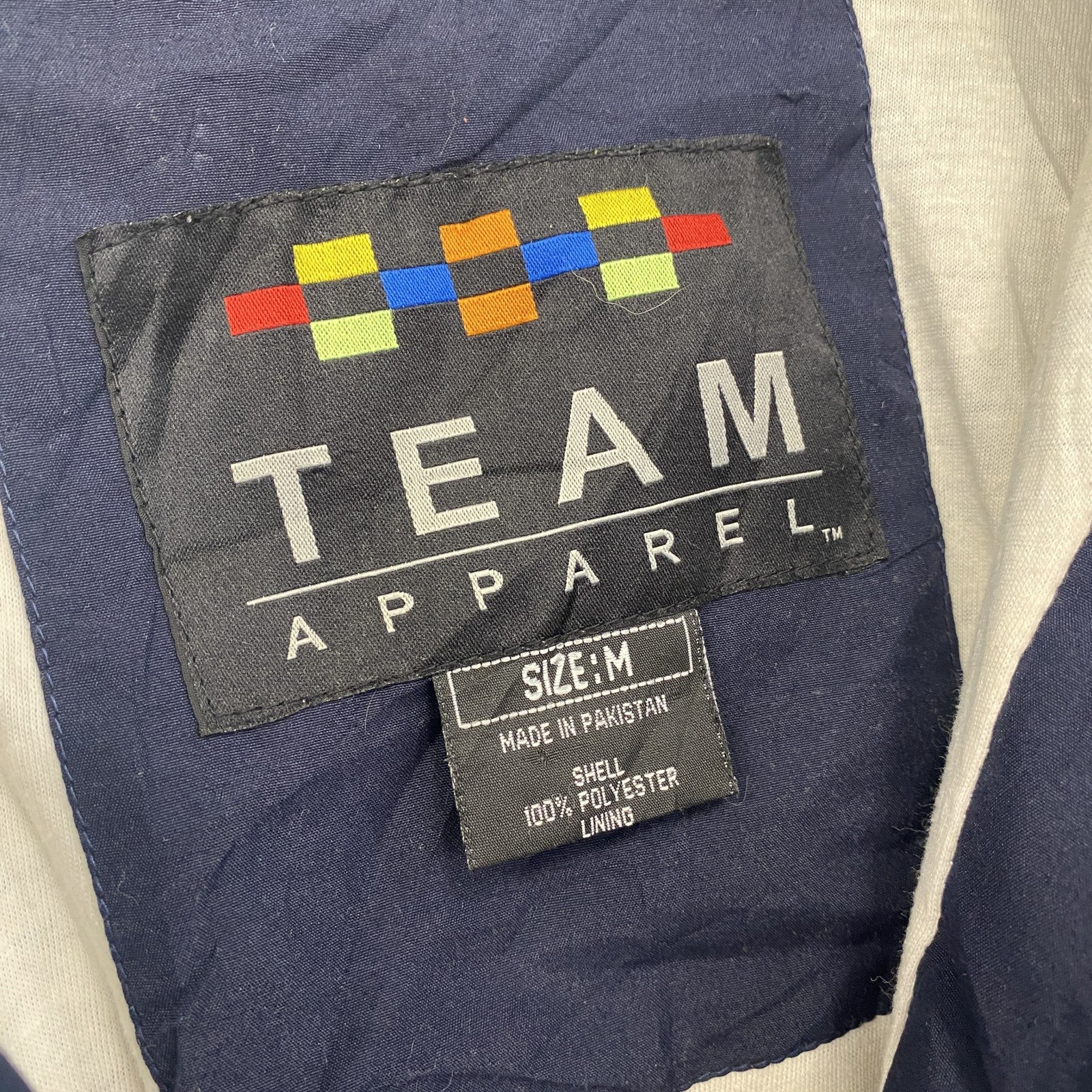 TEAM APPAREL　チームアパレル　フルジップジャケット　紺　ネイビー　Mサイズ ウインドブレーカー ナイロンアウター メンズ 古着