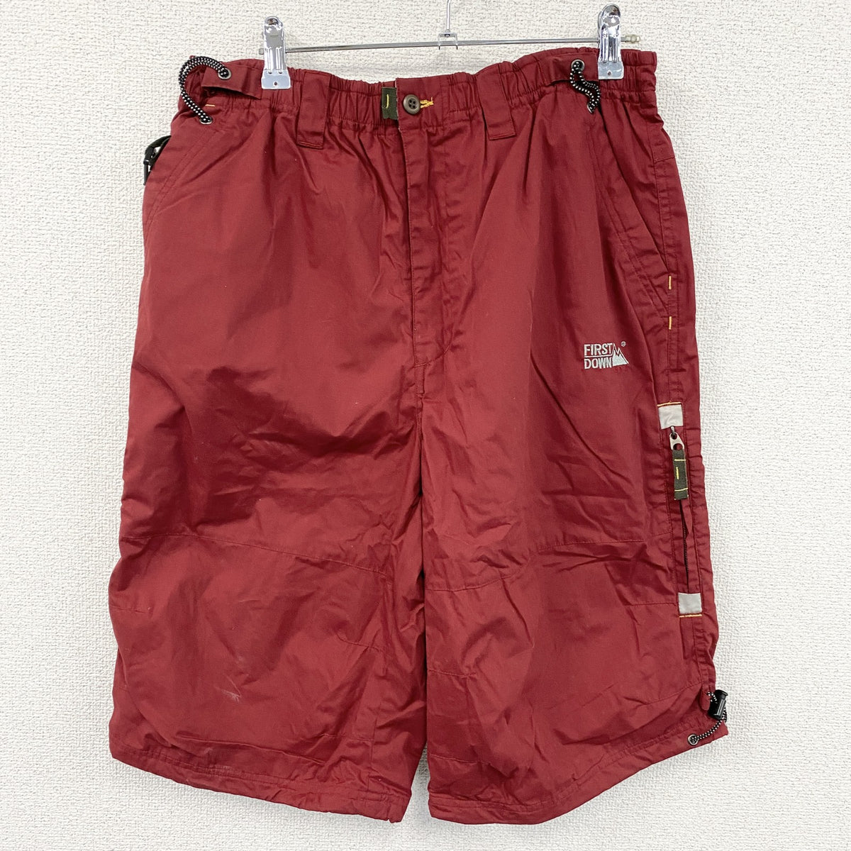 FIRST DOWN　ファーストダウン　ハーフパンツ/ショートパンツ　赤　レッド　Lサイズ メンズ ポリエステル コットン 古着