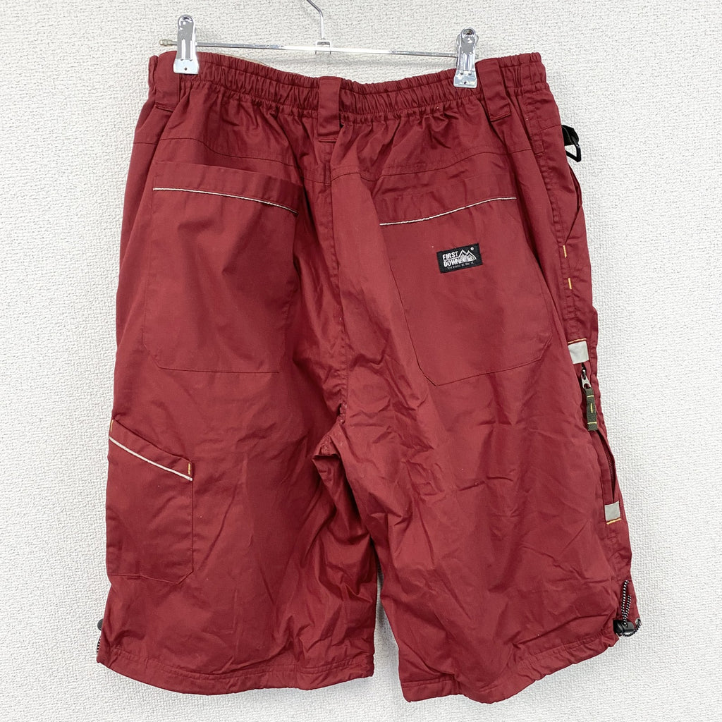 FIRST DOWN　ファーストダウン　ハーフパンツ/ショートパンツ　赤　レッド　Lサイズ メンズ ポリエステル コットン 古着