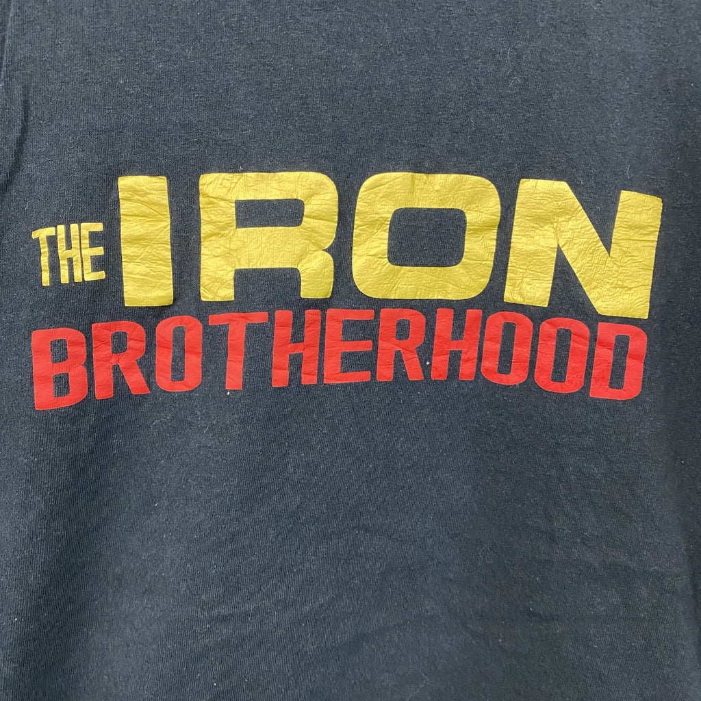 WCG　THE IRON BROTHERHOOD　半袖プリントTシャツ　紺　ネイビー　古着