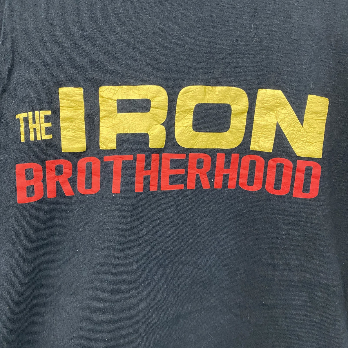 WCG　THE IRON BROTHERHOOD　半袖プリントTシャツ　紺　ネイビー　古着