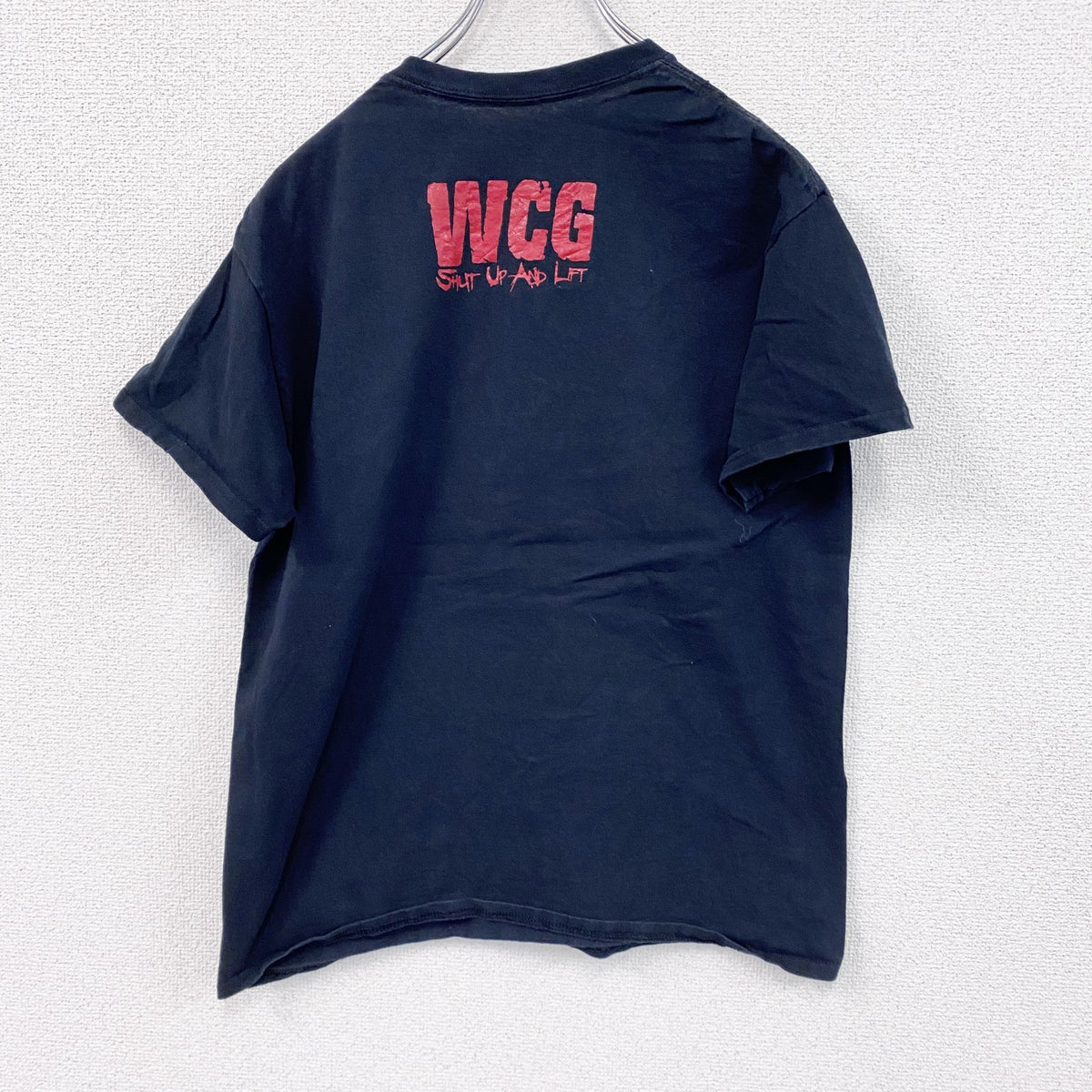 WCG　THE IRON BROTHERHOOD　半袖プリントTシャツ　紺　ネイビー　古着