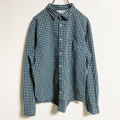 古着 used　OLD NAVY　オールドネイビー　長袖チェック柄シャツ　青　ブルー　秋冬服　レトロデザイン　Lサイズ