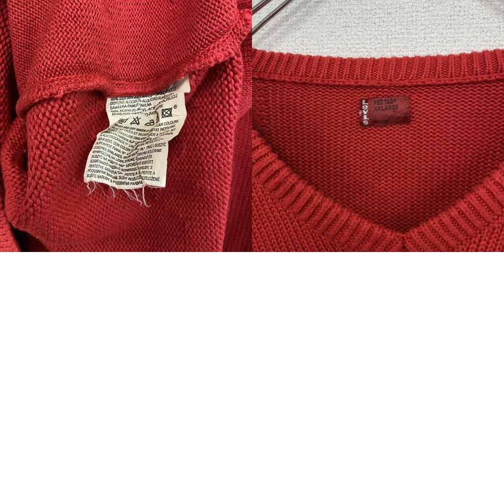Levi’ｓ　リーバイス　コットンニットセーター　赤　レッド　2XLサイズ　古着