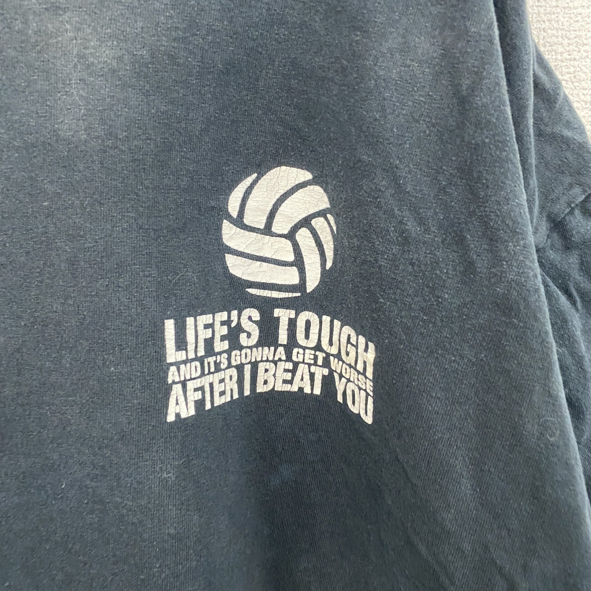 GILDAN　ギルダン　半袖プリントメッセージTシャツ　4連プリント　両面プリント　黒　ブラック　XLサイズ　古着
