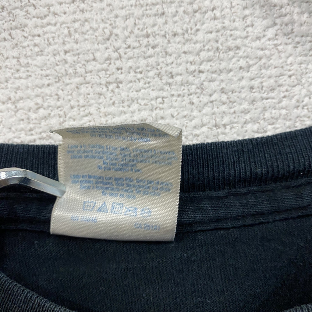 GILDAN　ギルダン　半袖プリントメッセージTシャツ　4連プリント　両面プリント　黒　ブラック　XLサイズ　古着
