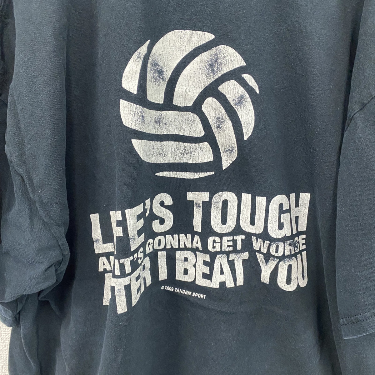 GILDAN　ギルダン　半袖プリントメッセージTシャツ　4連プリント　両面プリント　黒　ブラック　XLサイズ　古着