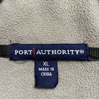 古着 used　PORTAUTHORITY　長袖ハーフジップブルゾン　カレッジゲームデー　ESPN　黒　オーバーサイズ　XLサイズ