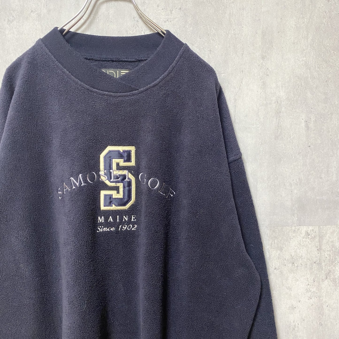 古着 used　SDI　長袖起毛スウェット　フリースプルオーバー　SAMOSET GOLF　ワッペン　刺繍　XLサイズ