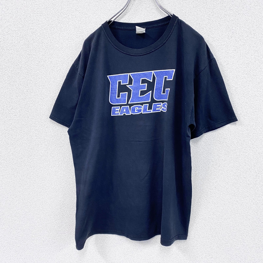 JERZEES　ジャージーズ　半袖プリントTシャツ　紺　ネイビー　古着
