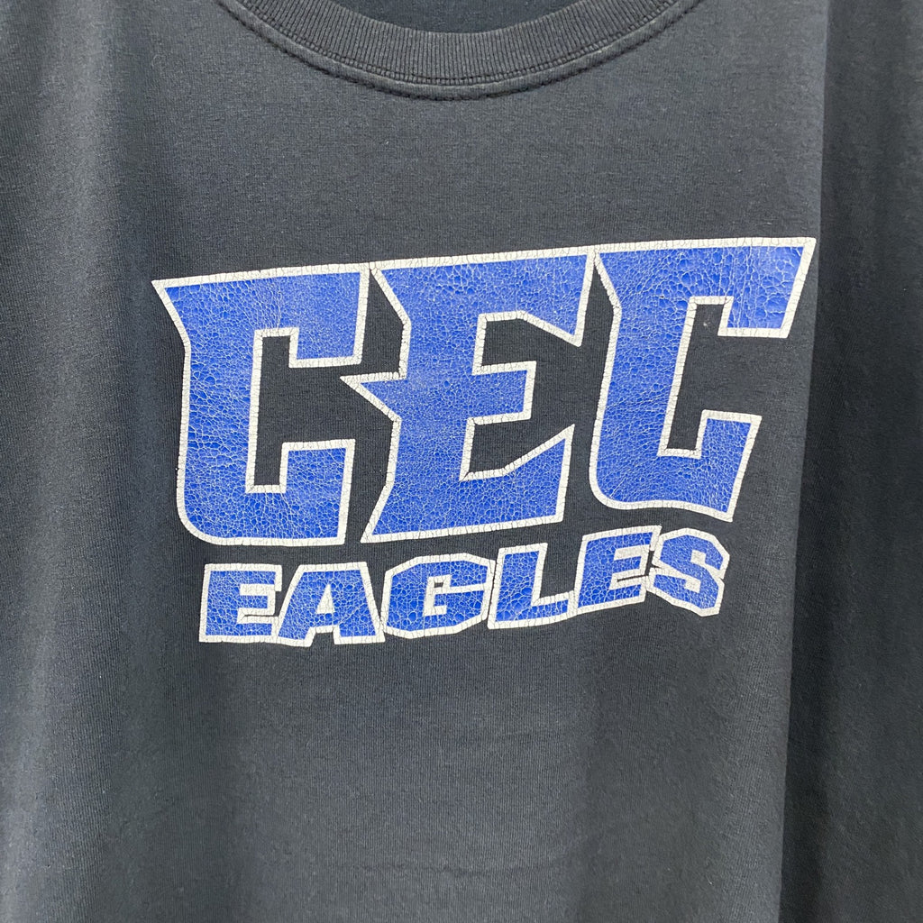 JERZEES　ジャージーズ　半袖プリントTシャツ　紺　ネイビー　古着