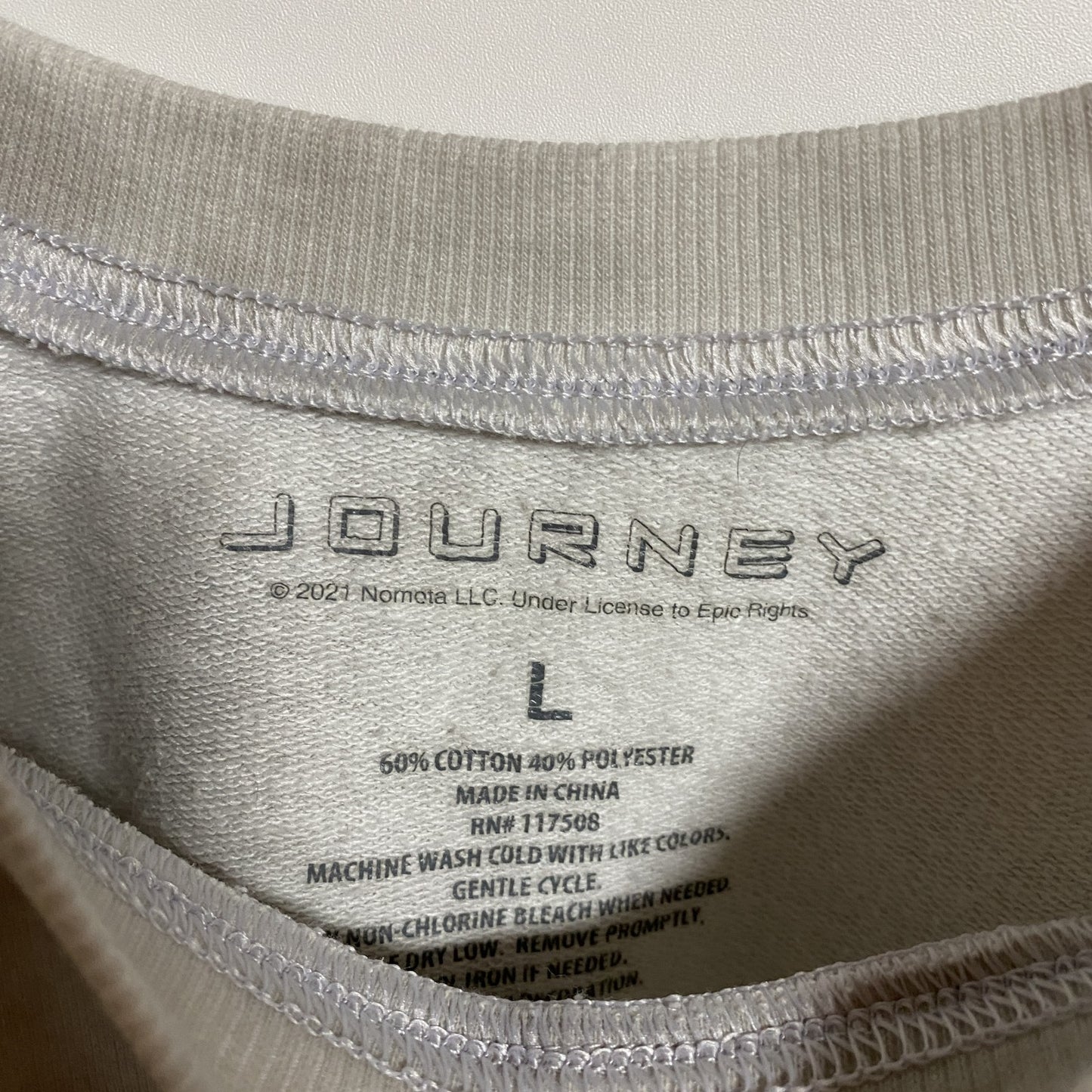 古着 used　journey　長袖バンドプリントスウェット　トレーナー　worldtour　タイダイ柄　秋冬服　Lサイズ