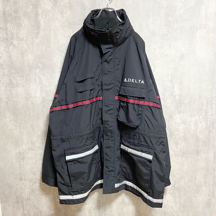 古着 used　～90s　CINTAS　シンタス　フルジップブルゾン　DELTA　黒　ブラック　オーバーサイズ　XLサイズ