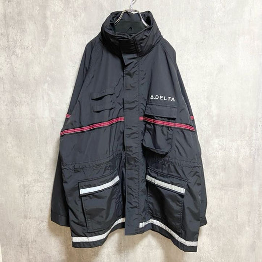 古着 used　～90s　CINTAS　シンタス　フルジップブルゾン　DELTA　黒　ブラック　オーバーサイズ　XLサイズ
