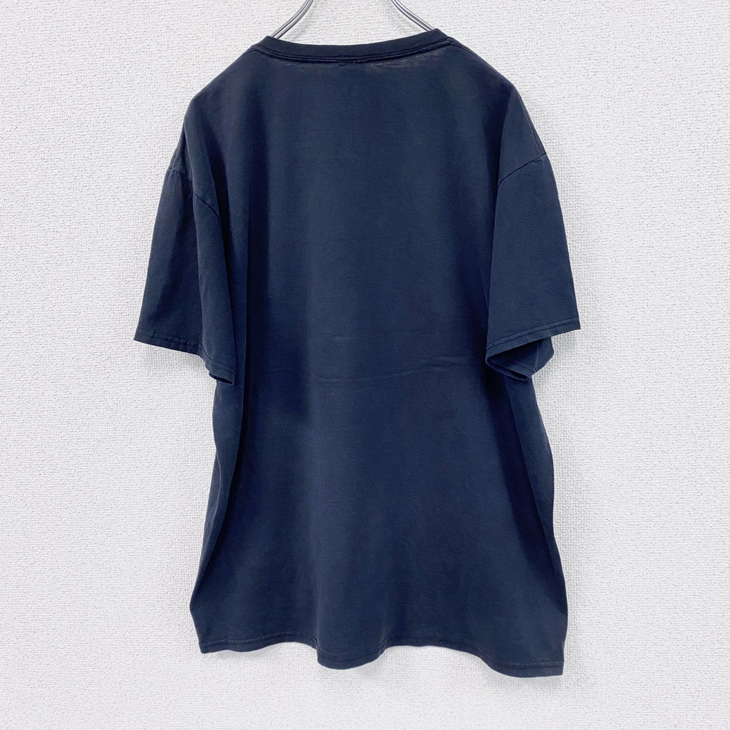 JERZEES　ジャージーズ　半袖プリントTシャツ　紺　ネイビー　古着