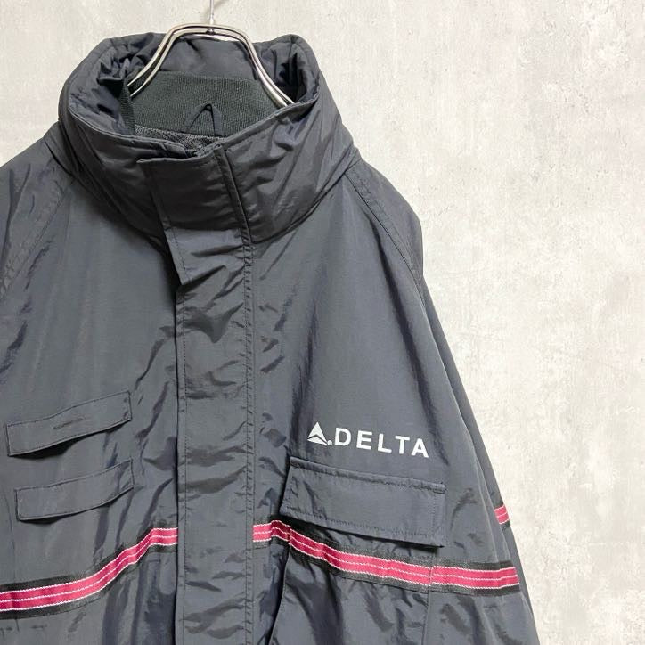 古着 used　CINTAS　シンタス　長袖フルジップブルゾン　ジャンパー　DELTA　黒　ブラック　オーバーサイズ