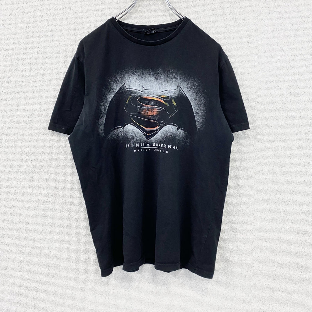 BATMAN　バットマン　DCコミックス　半袖プリントアニメTシャツ　黒　ブラック　Lサイズ　古着