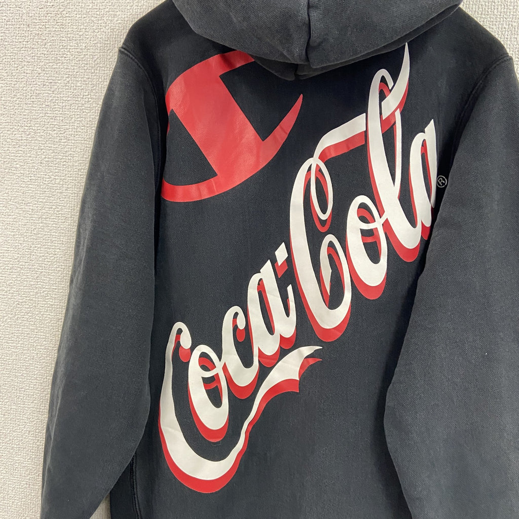 Champion　チャンピオン　リバースウィーブ　コカ・コーラ　スウェットパーカー/フーディー　ブラック　Sサイズ　古着