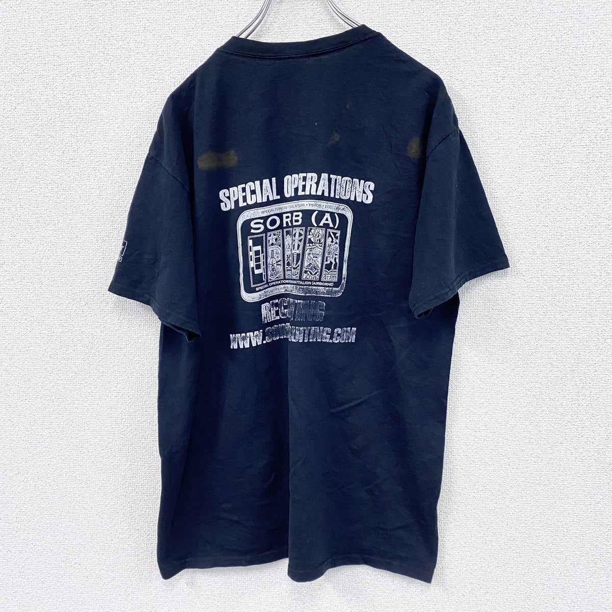 00s　JERZEES　ジャージーズ　U.S.ARMY　米軍　半袖プリントTシャツ　星条旗　ヴィンテージ　黒　ブラック　XLサイズ　古着