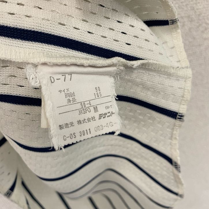 DESCENTE　デサント　半袖ベースボールシャツ　白　ホワイト　Mサイズ　古着