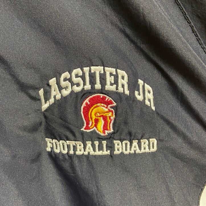 Sport-Tek　長袖ハーフジップナイロンジャケット　フットボール　スポーツ　LASSITER　黒　ブラック　Sサイズ　古着