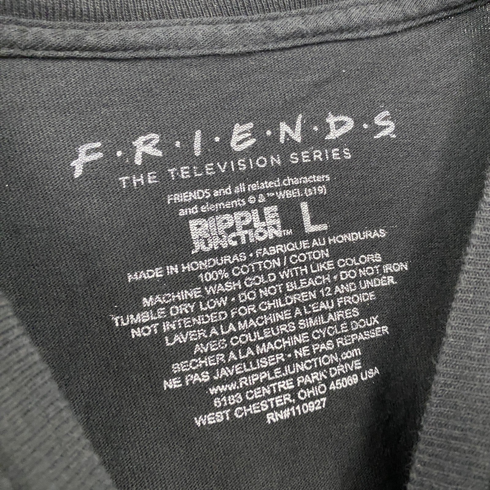 FRIENDS　フレンズ　半袖プリントムービーTシャツ　黒　ブラック　Lサイズ　古着