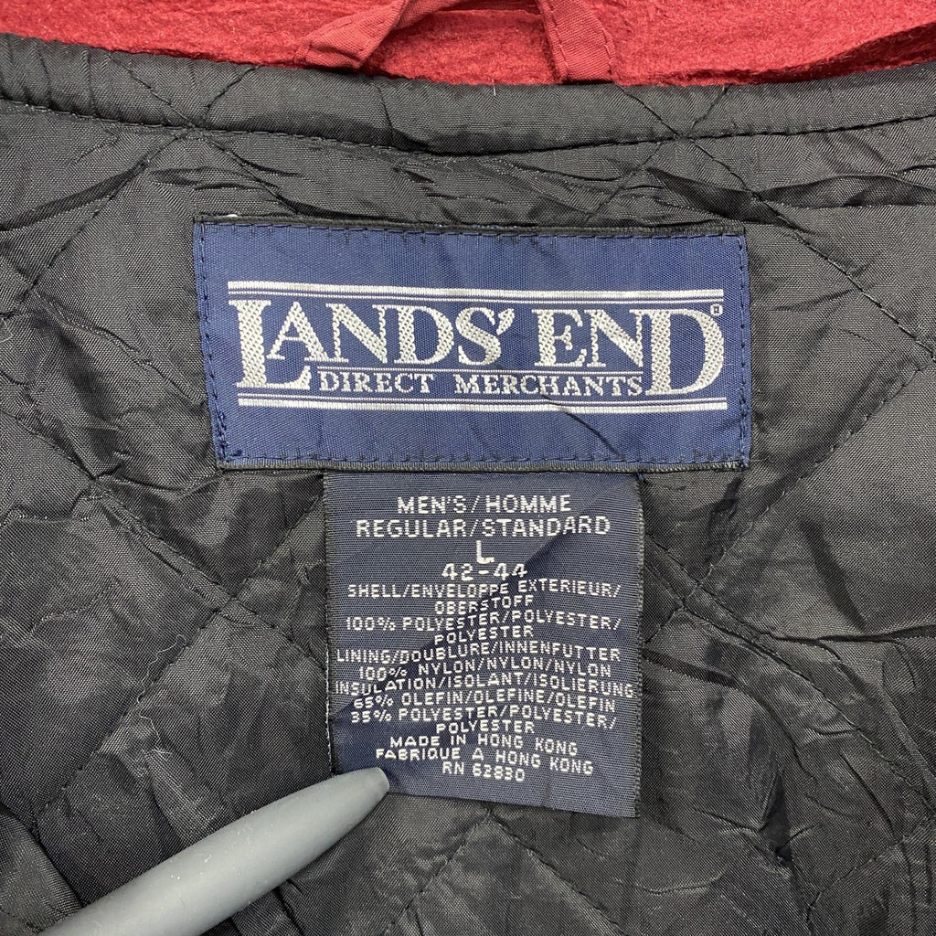 ～90s　LAND’S END　ランズエンド　フリースハンティングジャケット　ヴィンテージ　赤　レッド　Lサイズ　古着
