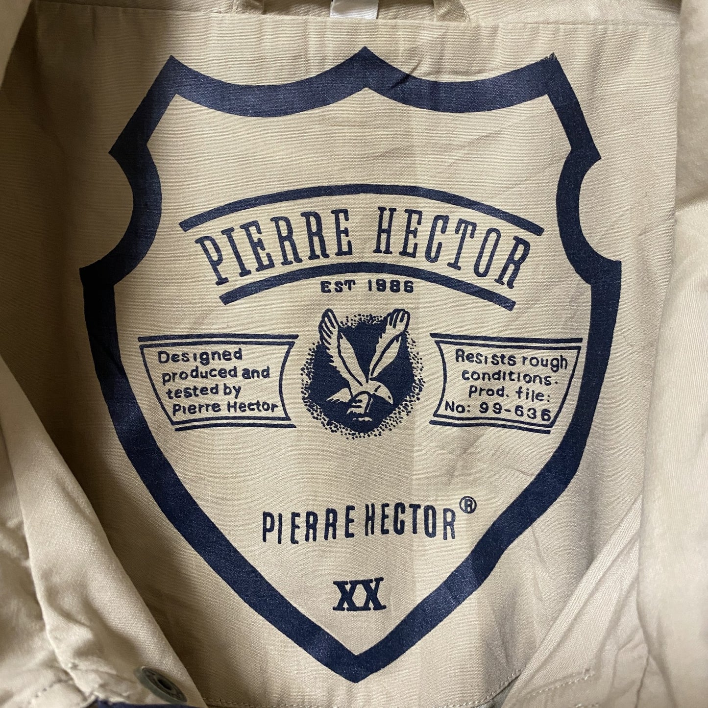 古着 used　PIERRE HECTOR　長袖ジップアップブルゾン　ベージュ　秋冬服　ビッグシルエット　XLサイズ