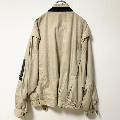 古着 used　PIERRE HECTOR　長袖ジップアップブルゾン　ベージュ　秋冬服　ビッグシルエット　XLサイズ