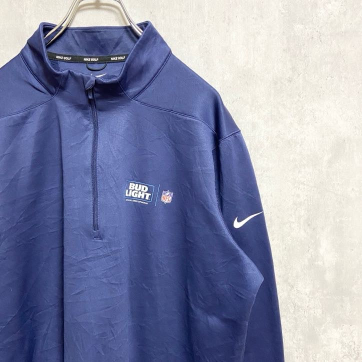 古着 used　NIKEGOLF　ナイキゴルフ　長袖ハーフジップトラックジャケット　ジャージ　NFL　BUDLIGHT　XLサイズ