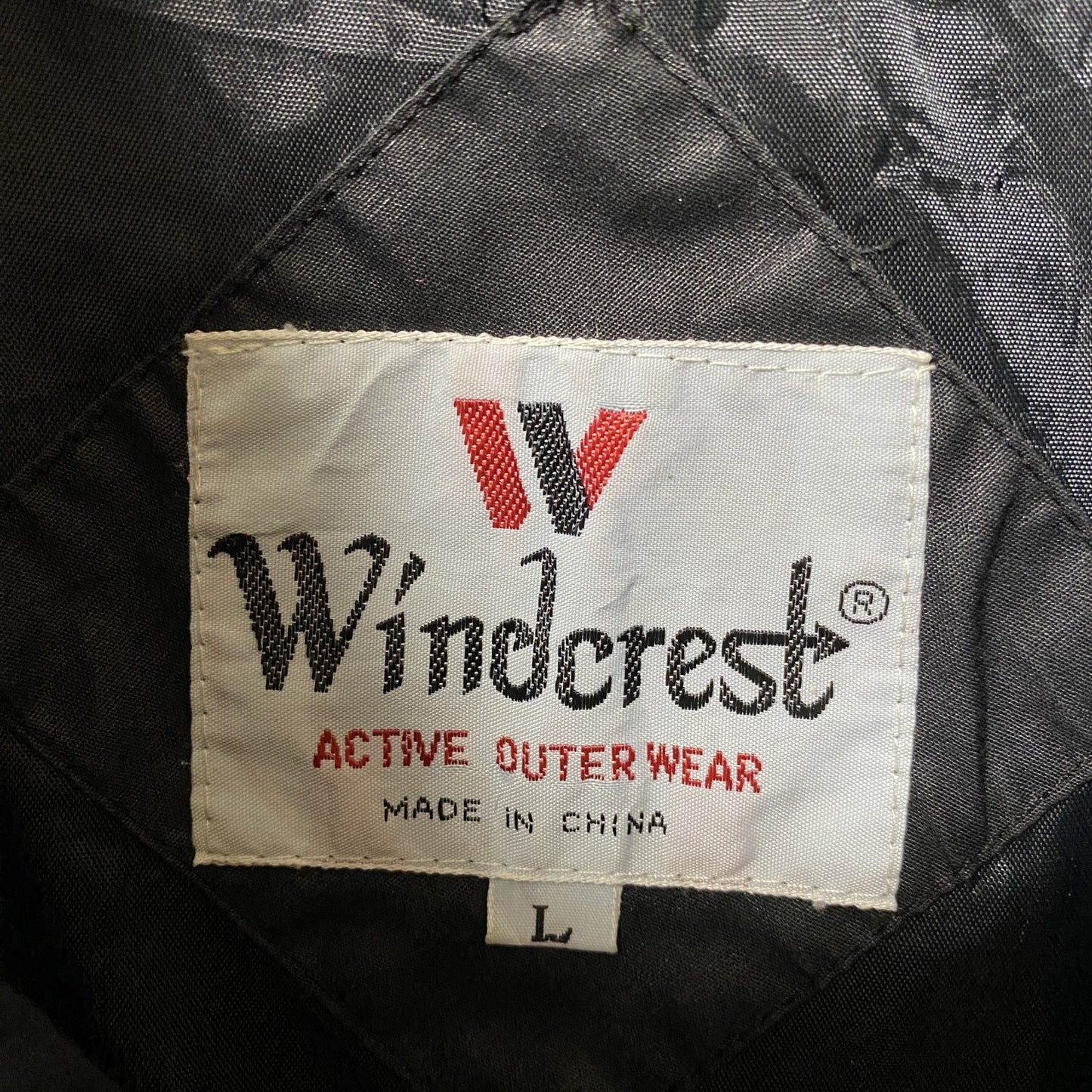 古着 used　Windcrest　長袖ジップアップジャンパー　ハイネックブルゾン　アクティブウェア　黒　秋冬服　Lサイズ