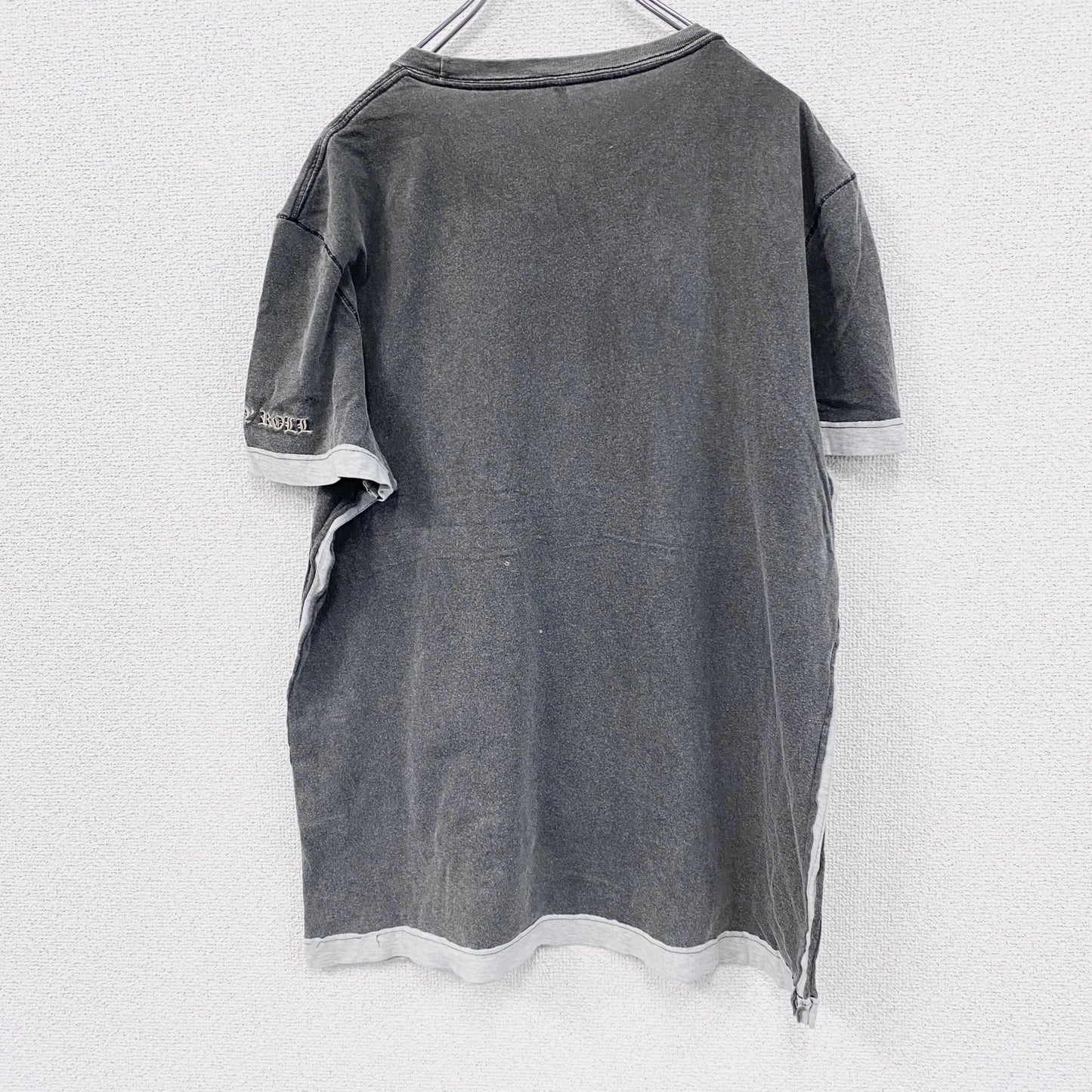 PILIPP PLEIN HOMME　半袖Tシャツ　ドクロ　ラインストーン　ダークグレー　XLサイズ