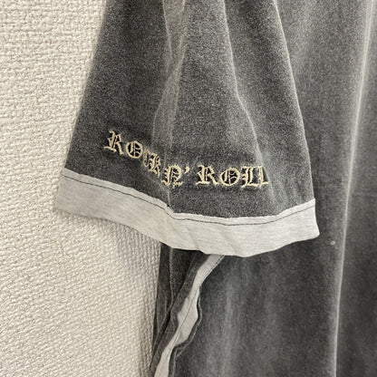 PILIPP PLEIN HOMME　半袖Tシャツ　ドクロ　ラインストーン　ダークグレー　XLサイズ