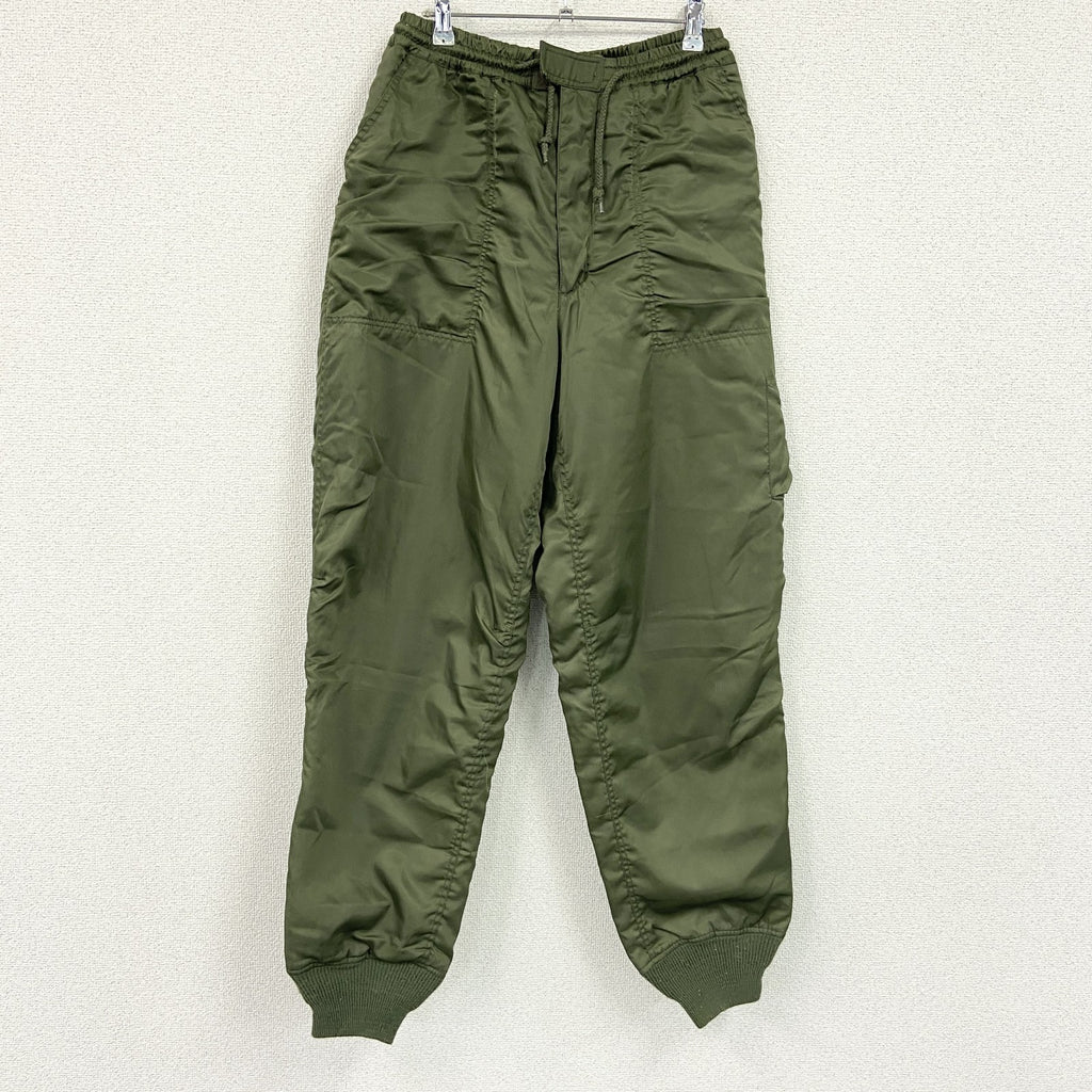 フライトパンツ　MA-1タイプ　ナイロンパンツ　ミリタリー　中綿入り　カーキ　LLサイズ　古着