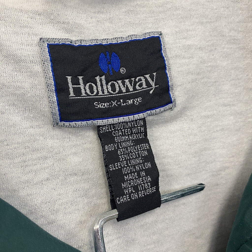 90s　Holloway　ホロウェイ　フルジップナイロンジャケット　ヴィンテージ　深緑　ディープグリーン　XLサイズ　古着