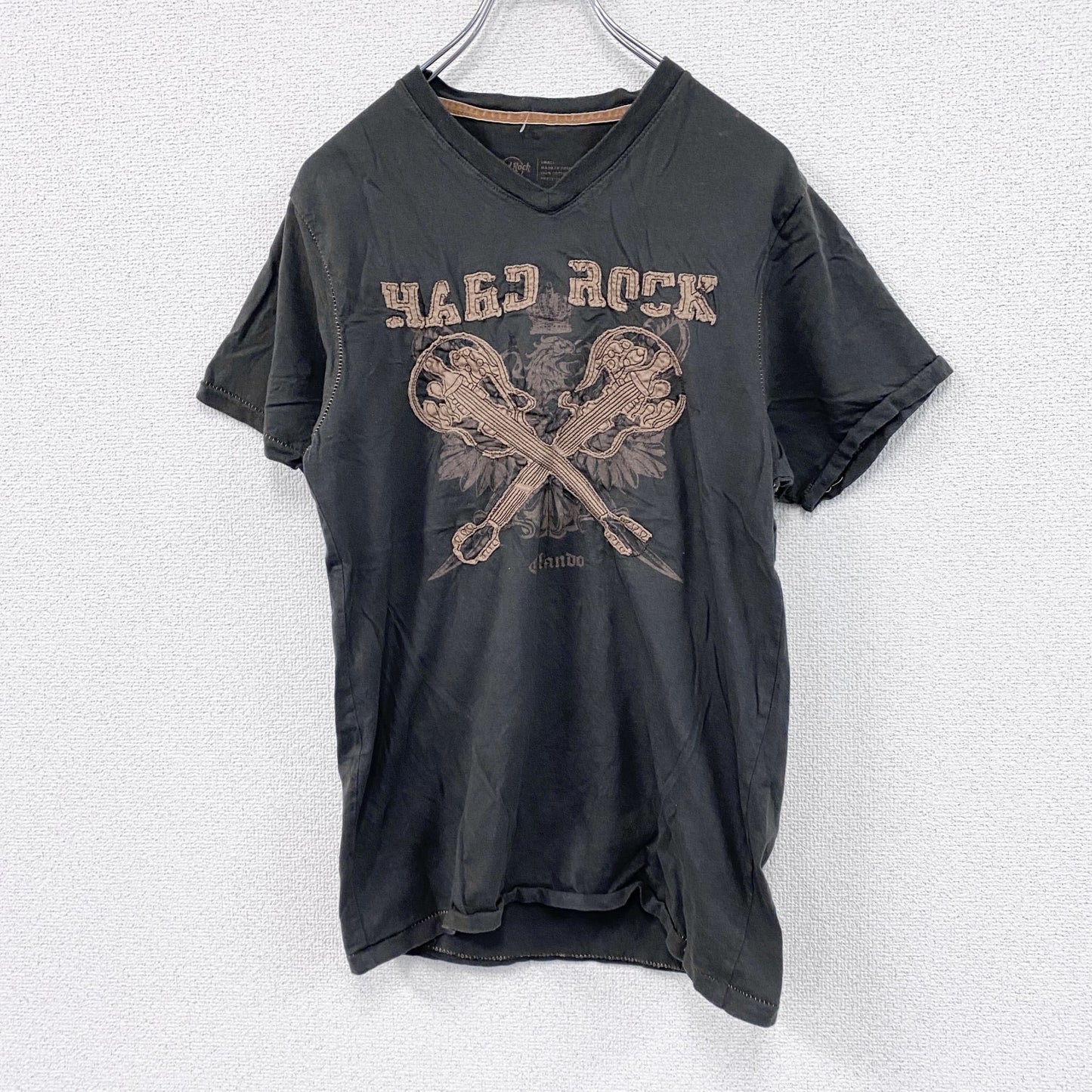 Hard Rock CAFE　ハードロックカフェ　半袖プリントTシャツ　シングルステッチ　黒　ブラック　Sサイズ