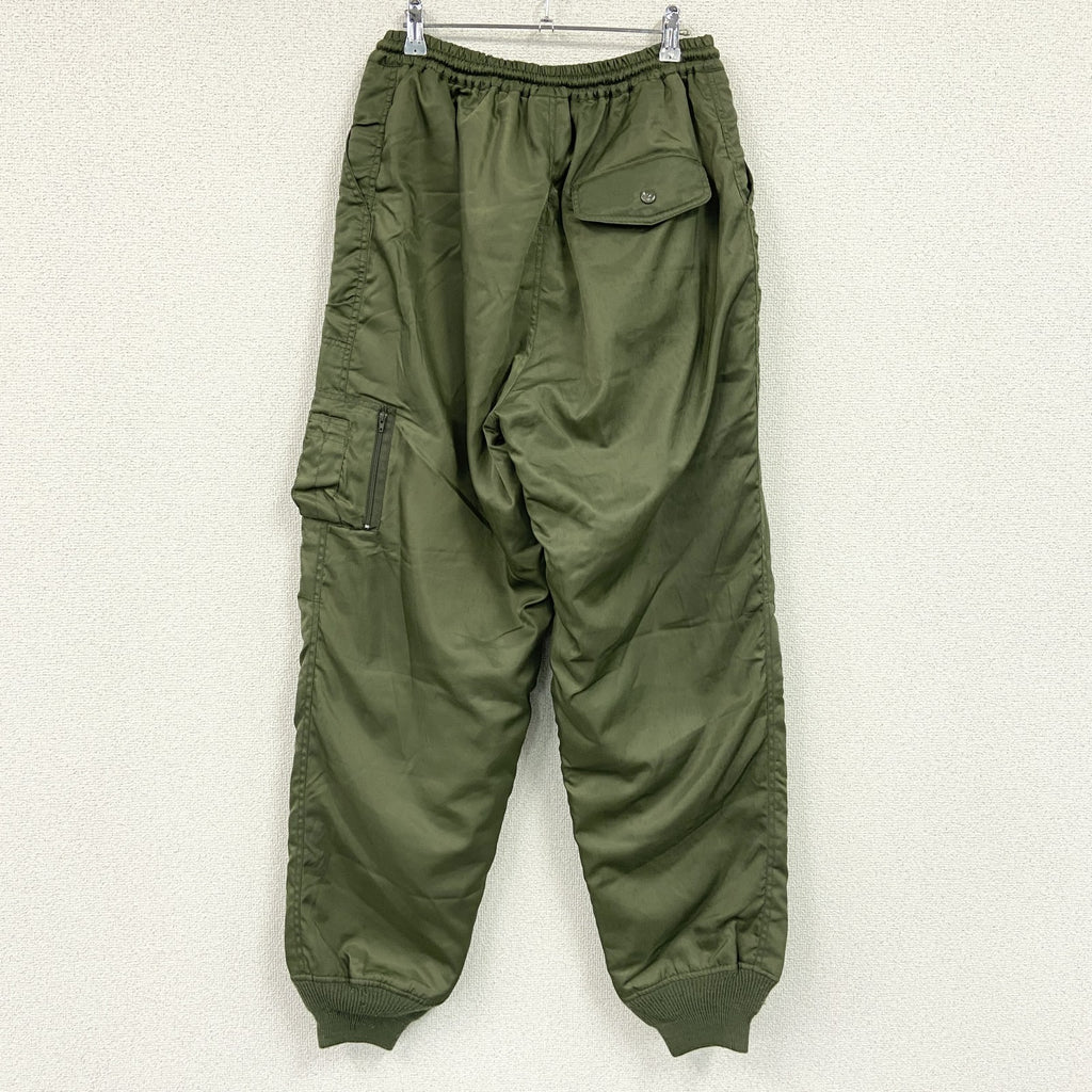 フライトパンツ　MA-1タイプ　ナイロンパンツ　ミリタリー　中綿入り　カーキ　LLサイズ　古着