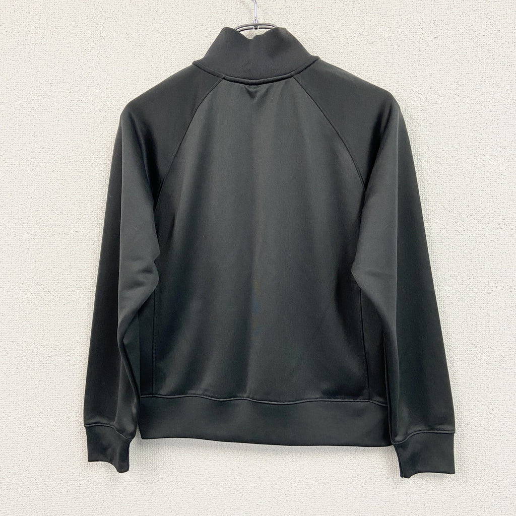 00s～　adidas　アディダス　トラックジャケット/ジャージ　ラグランスリーブ　デカロゴ　デカポケット　ヴィンテージ　黒　ブラック　Mサイズ　古着