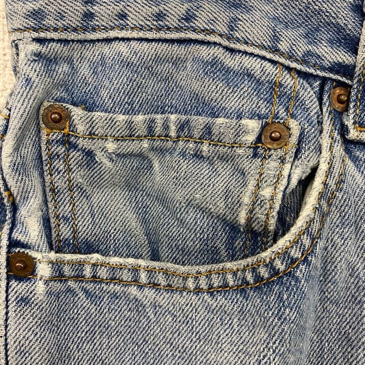 Levi's　リーバイス　505　デニムパンツ/ジーンズ　ジップフライ　メキシコ製　ブルー　W32サイズ メンズ コットン 古着