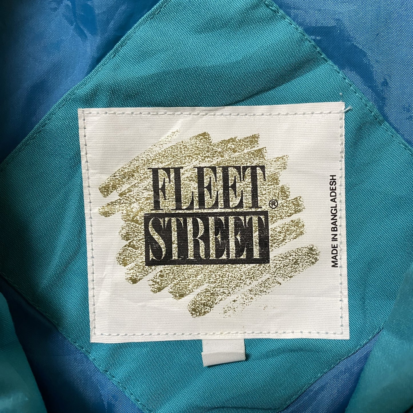 古着 used　Fleet Street　長袖スイングトップジャケット　ブルゾン　アウター　ヴィンテージ　ターコイズ　Lサイズ