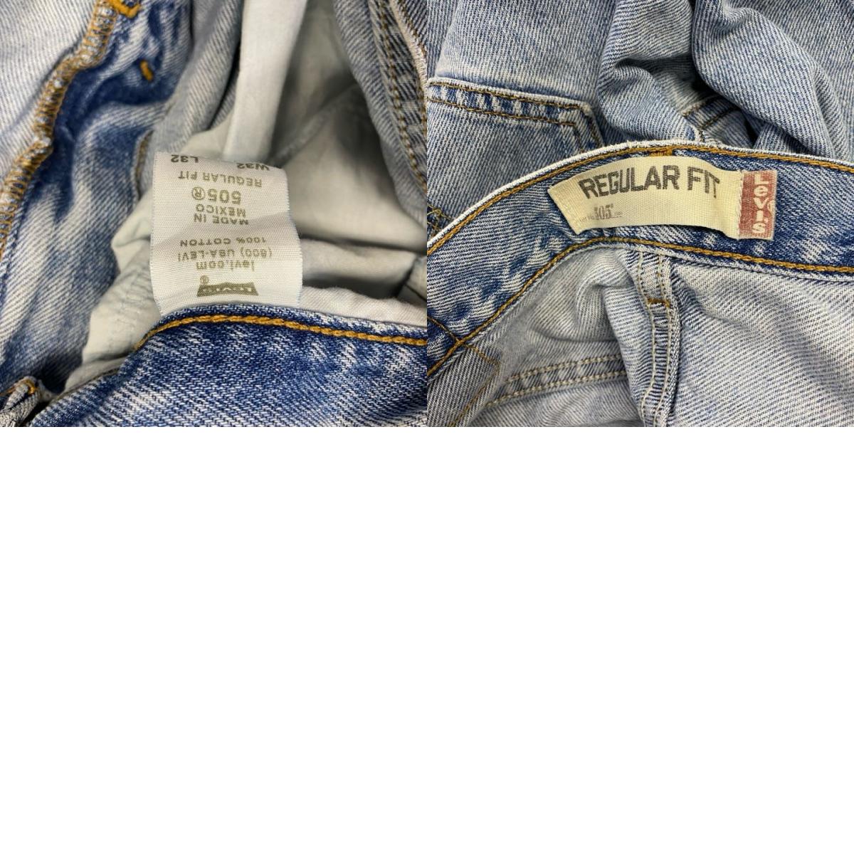 Levi's　リーバイス　505　デニムパンツ/ジーンズ　ジップフライ　メキシコ製　ブルー　W32サイズ メンズ コットン 古着